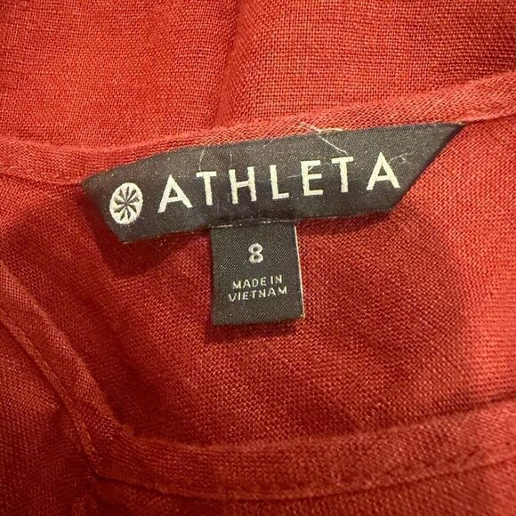 Athleta Linen La Paz Wide Leg Cropped Jumpsuit Size 8 - Picture 5 of 5